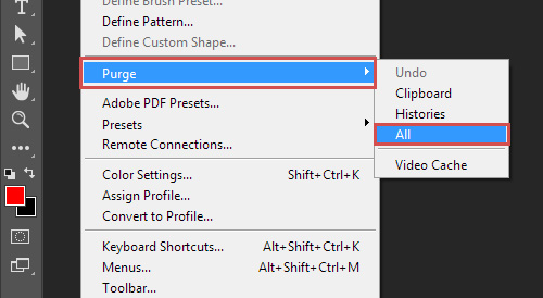 delete photoshop cache