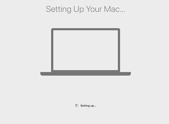 mac stuck on setting up your mac screen