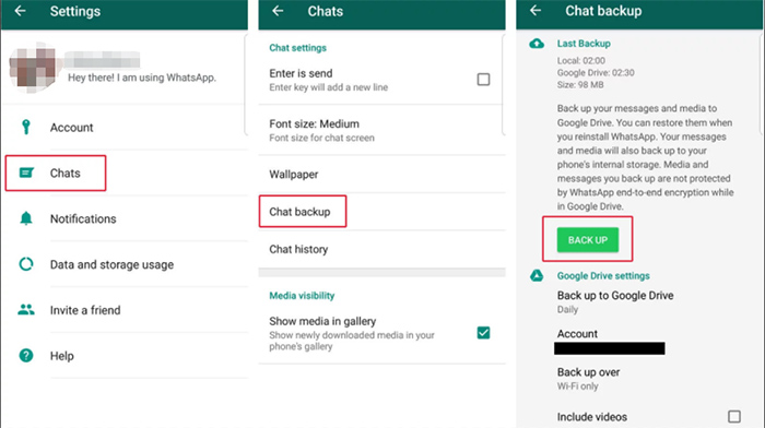 whatsapp backup to google drive