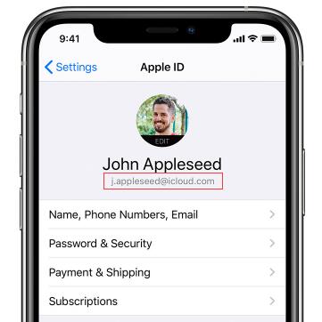 găsiți id-ul Apple prin icloud pe iPhone