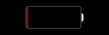 ipad shows battery with red line