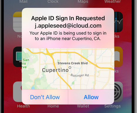 Apple id sign in request