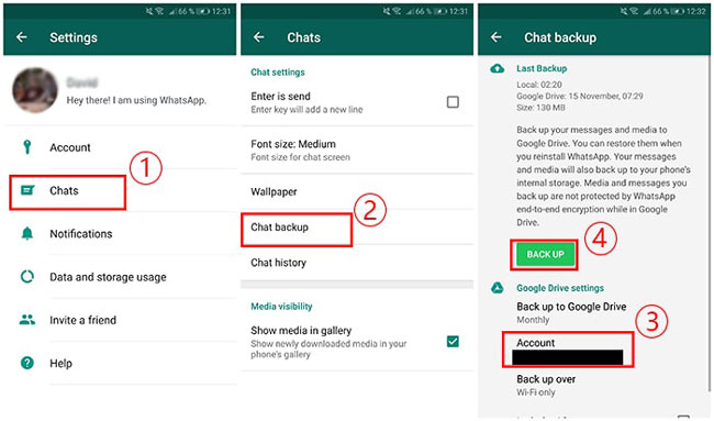 Где находятся чаты whatsapp в памяти телефона