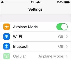 Turn the Airplane Mode On