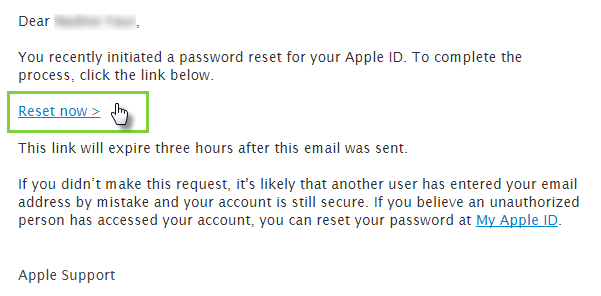 reset apple id password