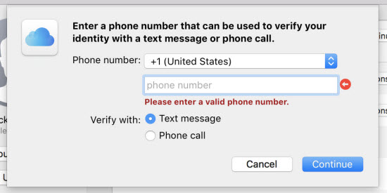 use phone number to verify apple id