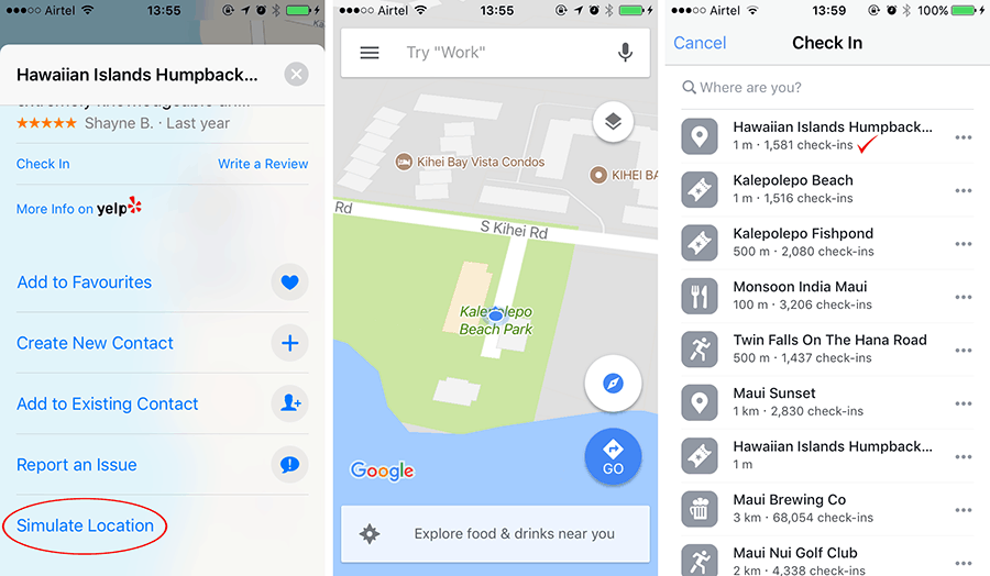 simulate location on your iPhone