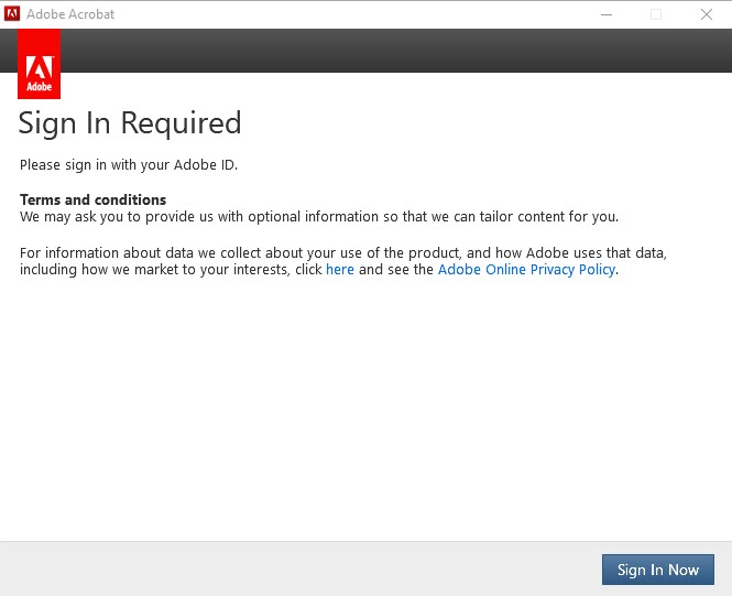 adobe acrobat sign in