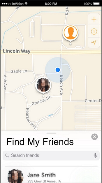 view the fake location on find my friends app