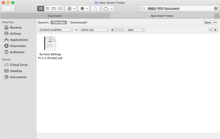 new smart folder on mac