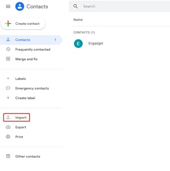 upload csv file to import contacts to gmail