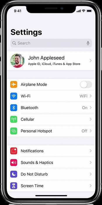 open settings on your iPhone
