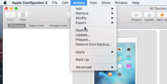 configurator 2 remove iphone supervision