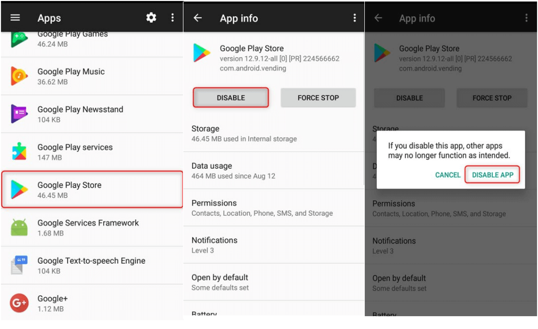 Disable Google Play Store