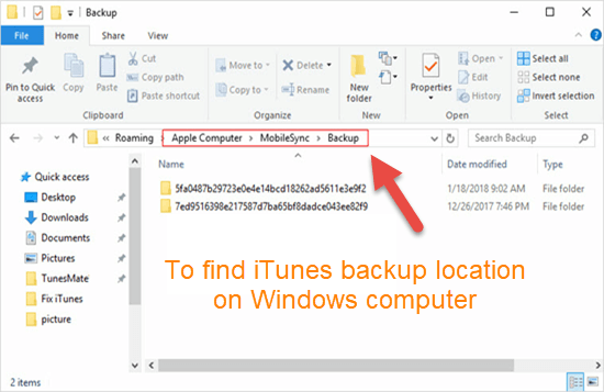 locate windows backup files