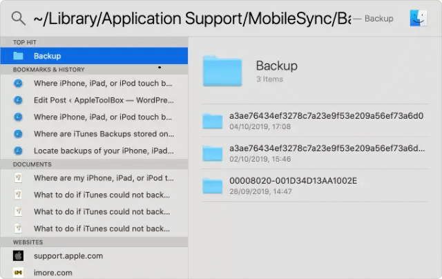 locate mac backup files