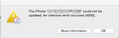 itunes error 4000