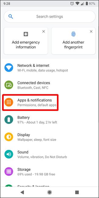 manage permissions on Android
