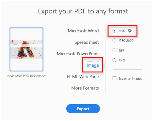 Adobe Acrobat PDF to image