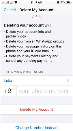 what will be deleted after whatsapp account delete