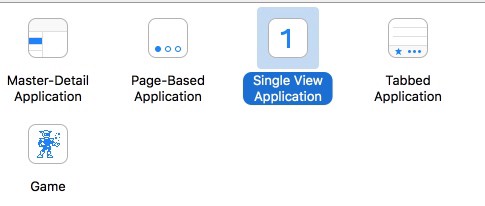 select Single View Application