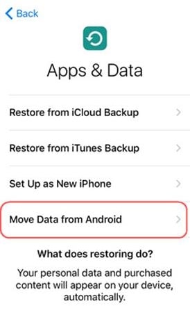 choose move data from android