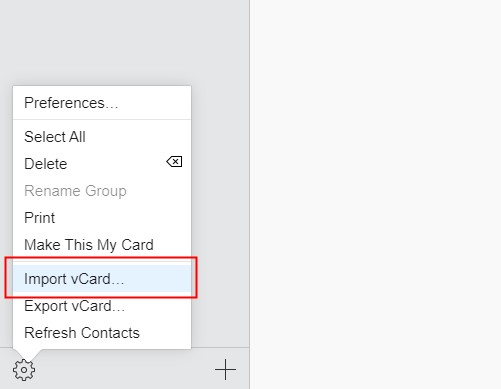 import vCard to iCloud