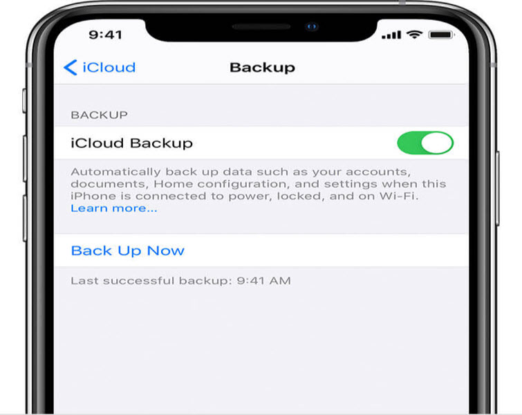 make a backup on icloud