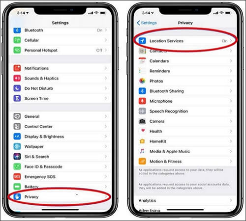 turn off location services on iphone