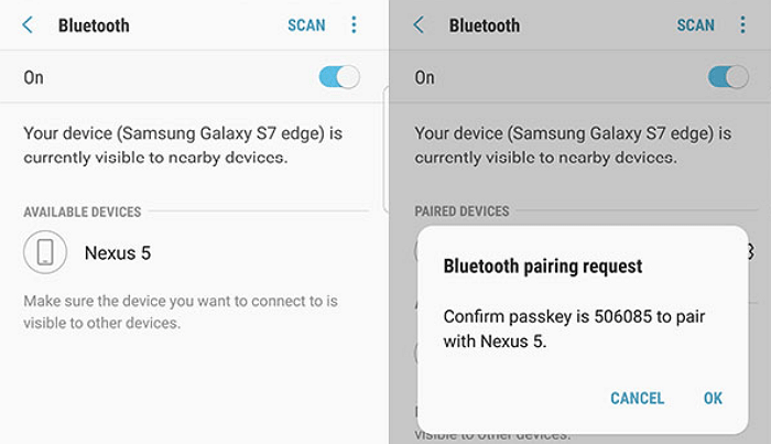 pair devices through bluetooth