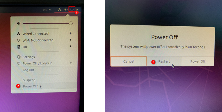 părăsiți Ubuntu și reporniți computerul