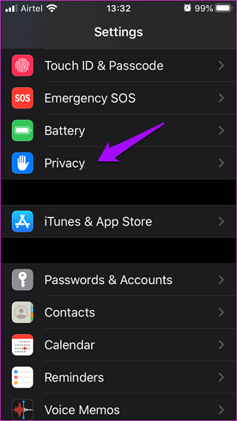 reset locations and privacy on iphone