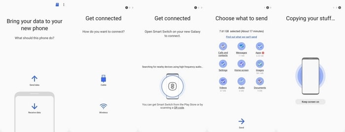 transfer data via samsung smart switch