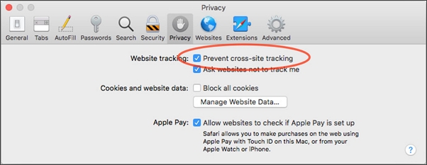 prevent cross-site tracking on Mac