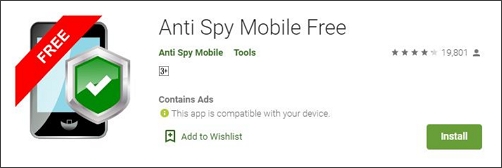 Anti-Spy spyware removal app for android