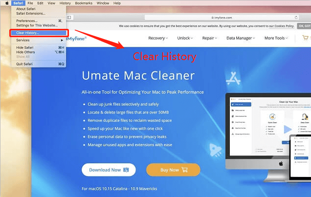 clear safari history on mac