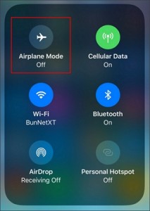 iphone airplane mode button