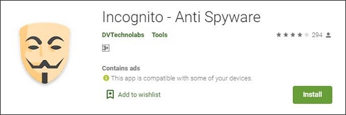 Incognito Anti-Spyware spyware removal app for android