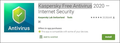 Kaspersky Free Antivirus spyware removal app for android