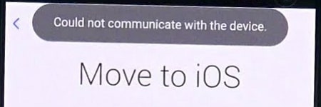 move to ios could not communicate with the device