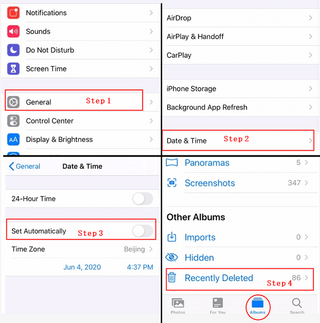 release storage by resetting date and time on iphone