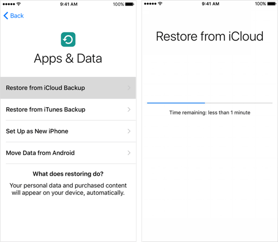 recover from iCloud backup