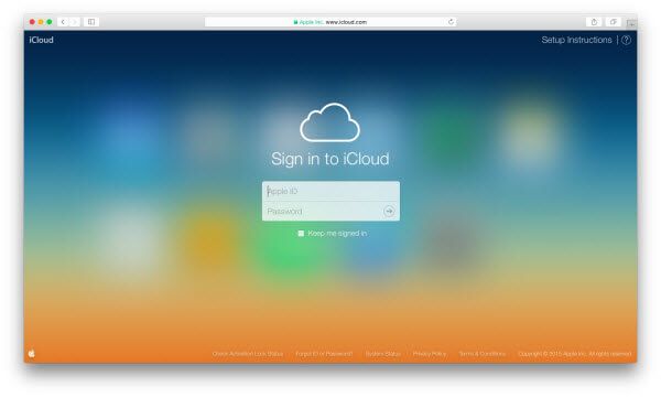 log in icloud account