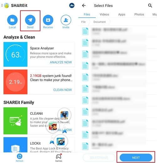 how to use SHAREit