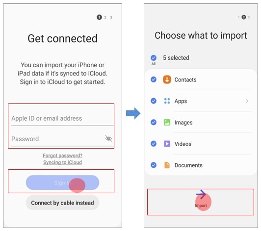 transfer data from iphone to samsung via samsung smart switch