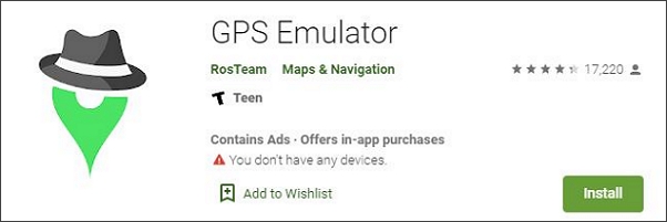 download and install GPS emulator on your phone