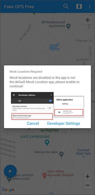 download fake gps go location spoofer and turn on developer option on your Android device