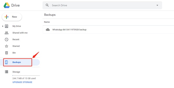 how to read whatsapp backup on google drive