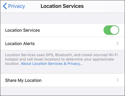 turn off location services on iPhone