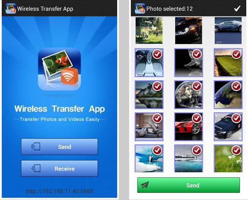 transfer file via Wireless Transfer App